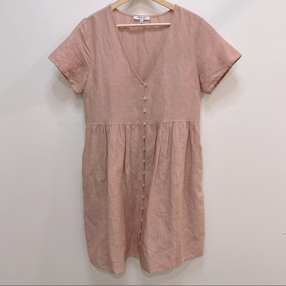 Madewell Dresses & Skirts - Madewell pink button down dress with pockets